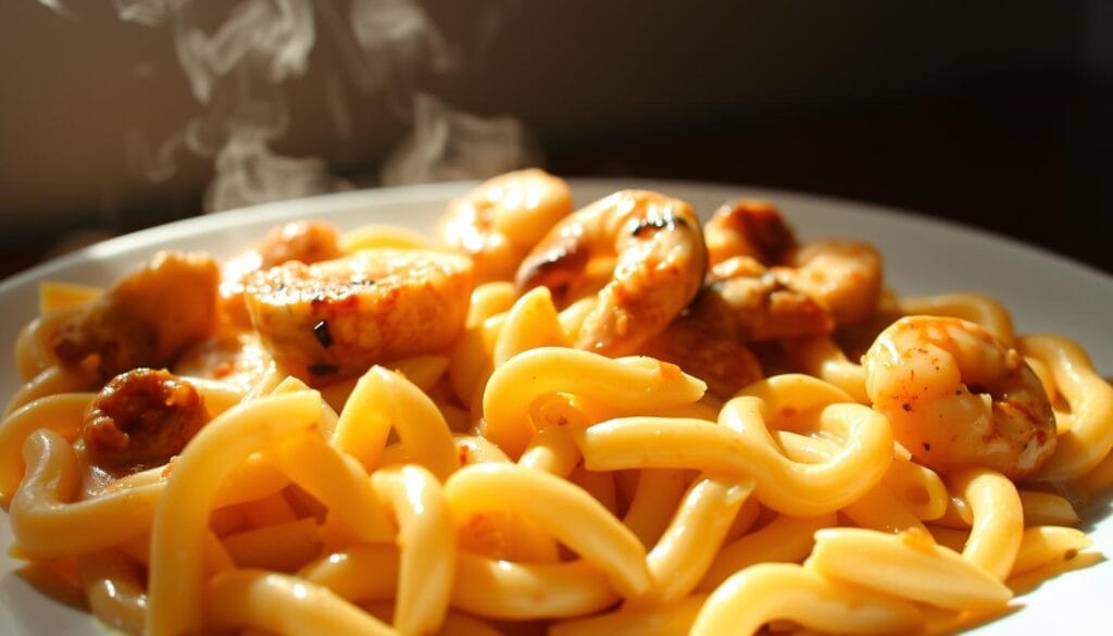 Creamy Cajun Chicken and Shrimp Pasta