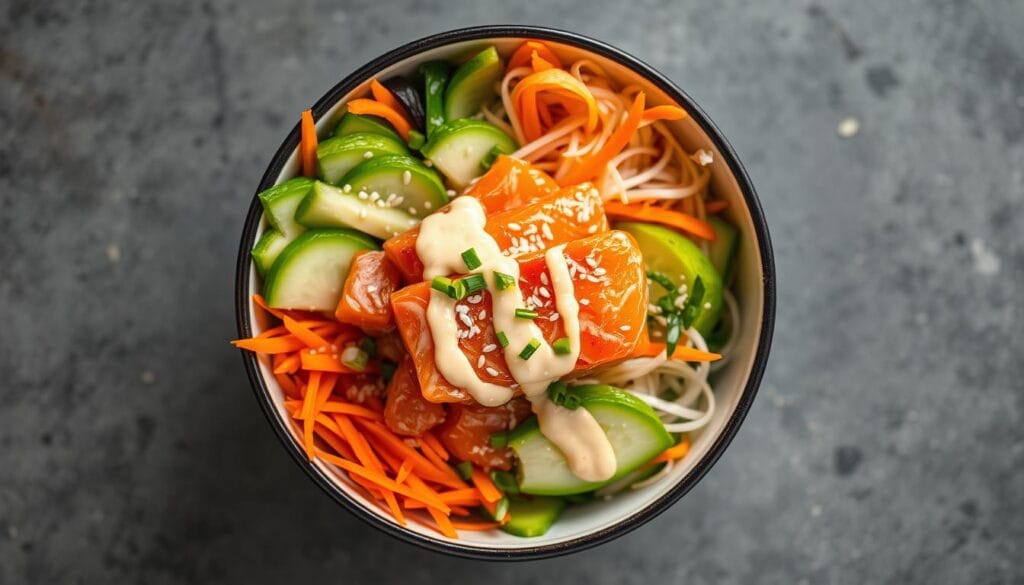 Salmon Poke Bowl Recipe Assembly