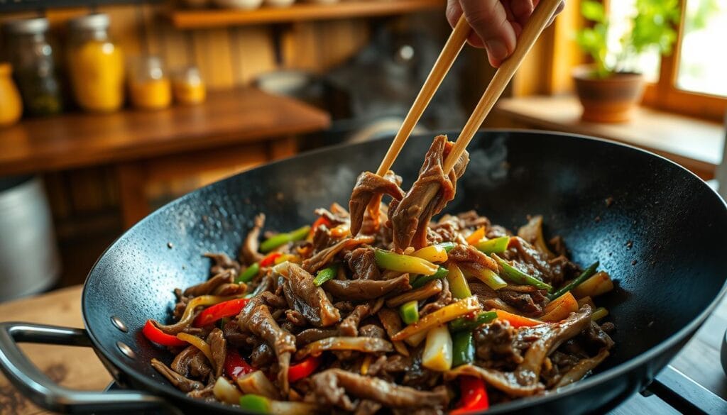 Shaved Beef Stir Fry Cooking Technique