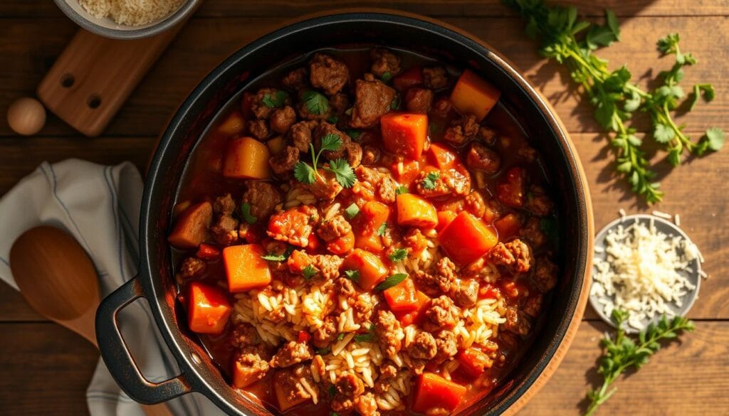 One-Pot Beef and Rice Skillet Meal