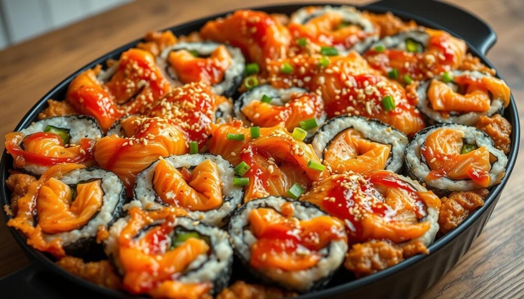 Spicy Salmon Sushi Bake