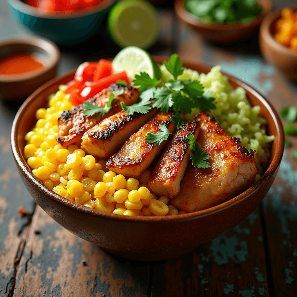 Street Corn Chicken Rice Bowl