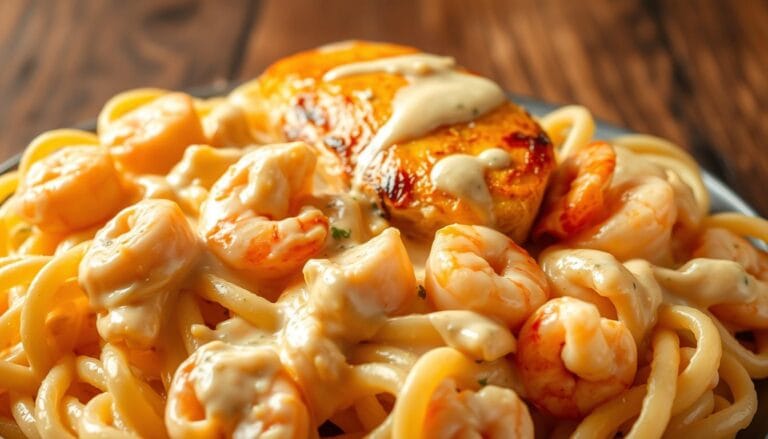 chicken and shrimp alfredo