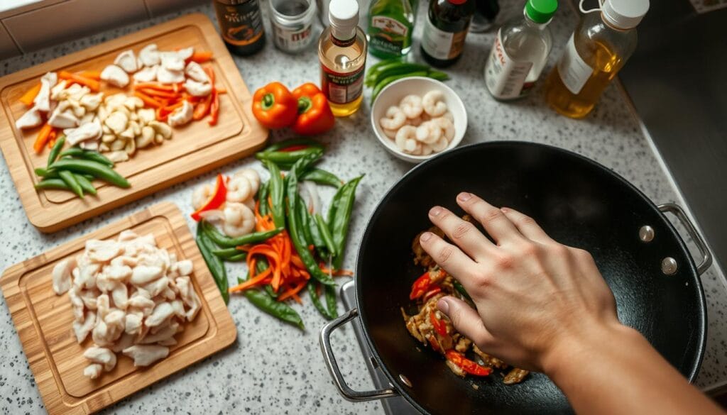 step-by-step stir fry preparation